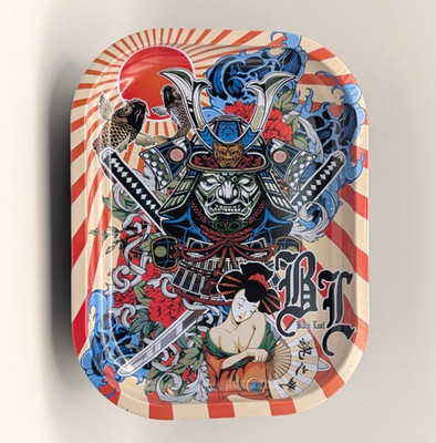 Rolling Tray Black Leaf mit Unterteil Behälter Aufbewahrungsdose Stash Dose