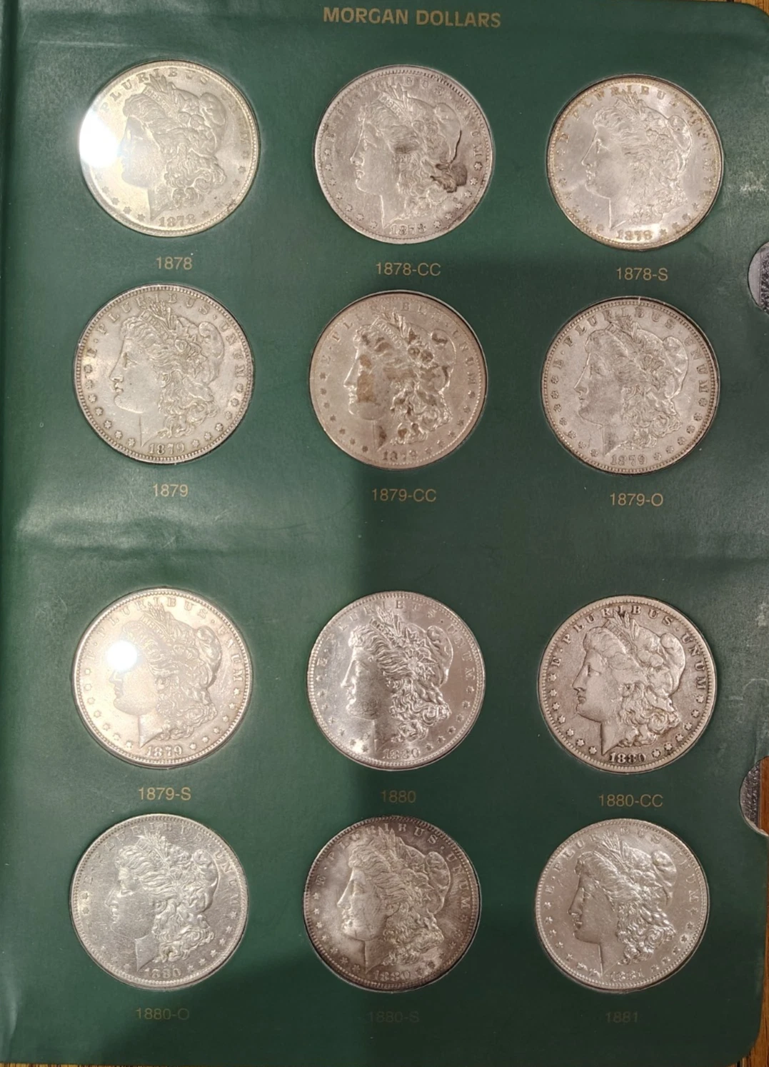 Complete Set 1878-1921 Morgan Silver Dollars 93-S, 89-CC all dates except 1895