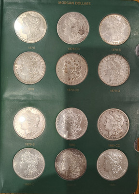 Complete Set 1878-1921 Morgan Silver Dollars 93-S, 89-CC all dates
