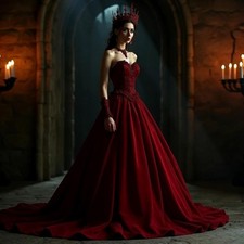 Burgundy Retro Wedding Dress Strapless Sweetheart Lace Applique Beaded BrideGown