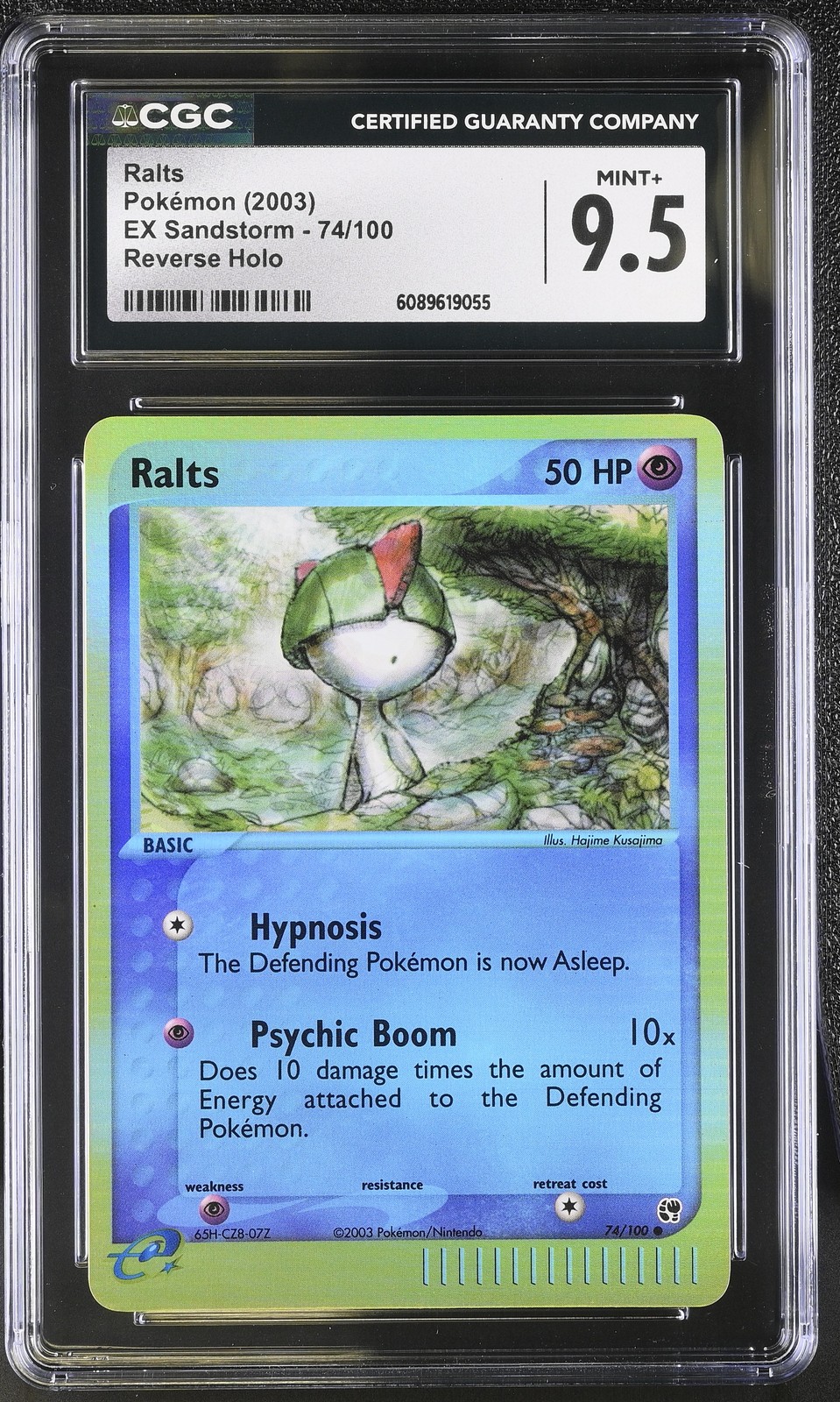 CGC 9.5 MINT+ Ralts 2003 EX Sandstorm 74/100 Reverse Holo Pokemon Card