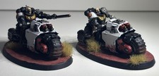Warhammer 40k Space Marines DEATHWATCH OUTRIDERS White Scar Bike Squad Painted 2