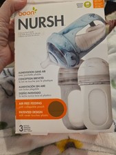 Boon Nursh Reusable Silicone Pouch Baby Bottles Medium Flow Nipple Tie Dye 3...