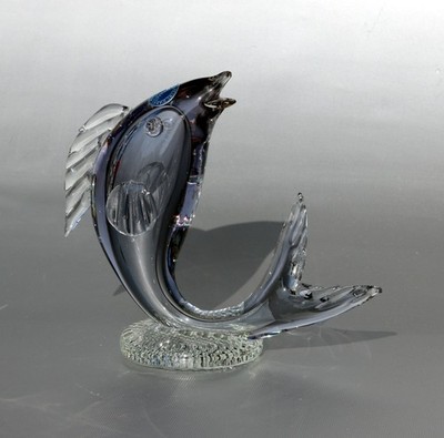 Murano S.V.C.C. Vetri D´Arte Flavio Poli Glasfigur Fisch, H. ~ 16,5cm, ~1960er