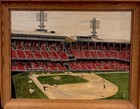 Mid-Century VTG Signed Original Wrigley Field? Baseball Stadium Painting Framed — photo 1