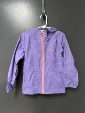 Columbia Girls Youth Sz XXS 4/5 Purple Waterproof Hooded Rain Jacket