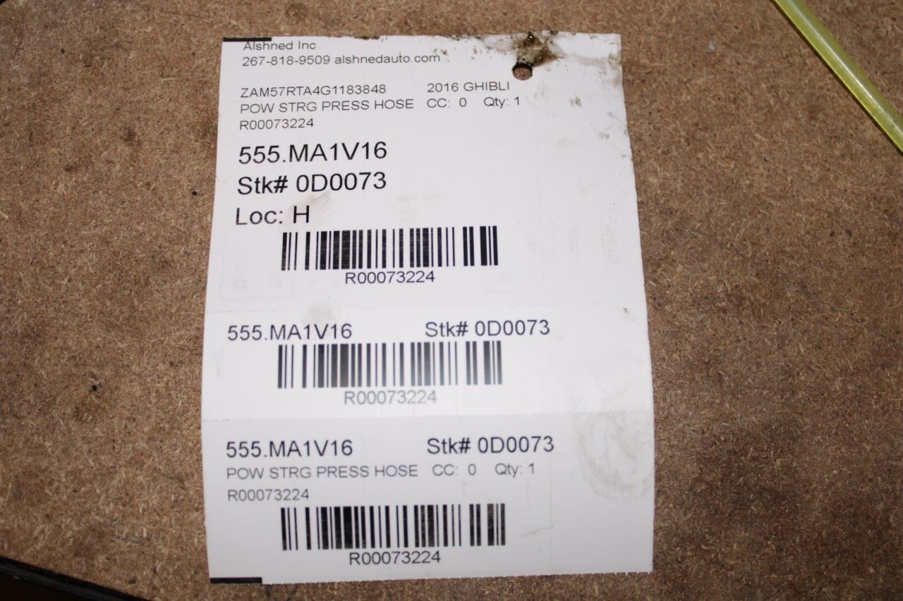 2014-17 Maserati Ghibli S Q4 3.0L Power Steering Pressure and Oil Hose Tube Line