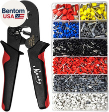 Ferrule Crimping Tool Kit - Ferrule Crimper Plier AWG 28-7 with 1800Pcs Wire