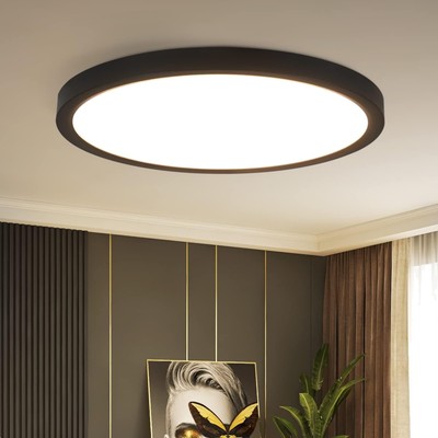 Moderne LED Deckenleuchte  15W mit elegantem, runden Design Ø22cm in Schwarz
