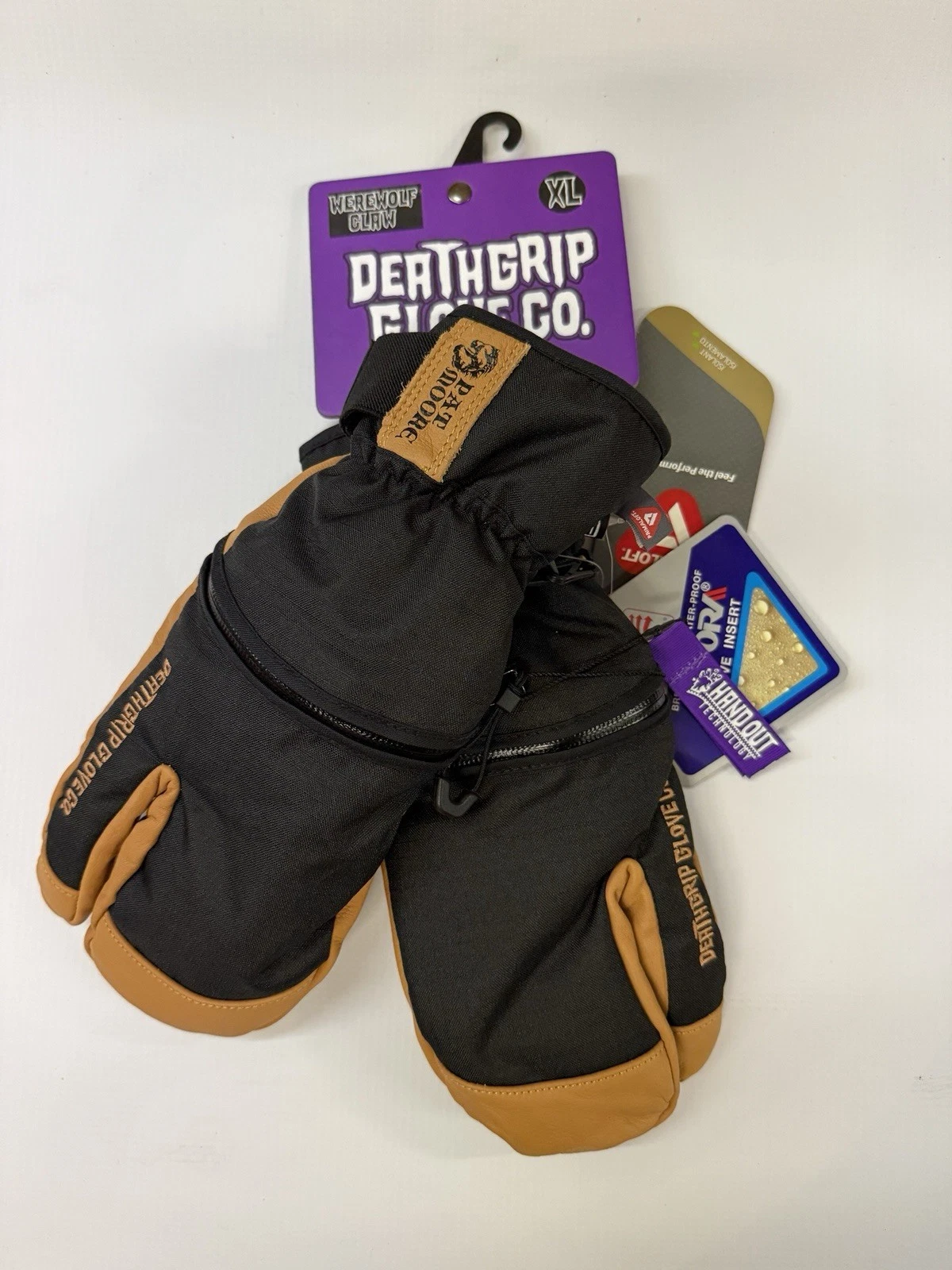 Deathgrip Glove Co Werewolf Claw Pat Moore Mens XL Black Snowboard NWT