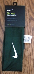 Nike Unisex Green Dry Wide Headband Brand New