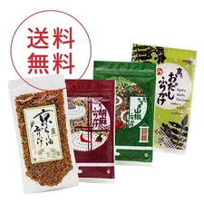 Set of 4 Kyoto Furikake – Spicy Sesame, Sansho, Dashi, Chili Oil – Japan Made