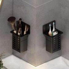 1pc Wall-Mounted Toothbrush  Toothpaste Holder - No-Drill Bathroom Organizer