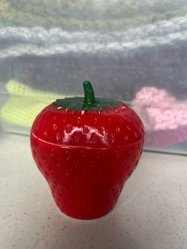 Vintage Hazel Atlas Strawberry Jam Jar Trinket Jar