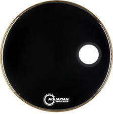 Aquarian Drumheads Regulator Ported Bass Drumhead - 24" - Black Glass - Offset