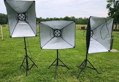Andoer Base Socket Light Kit w/ Softbox, Stands - Sold as kits With Backdrops!