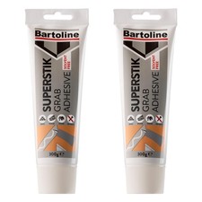 2x Bartoline Superstik Quick Grab Adhesive Solvent Free Building Surfaces 300g