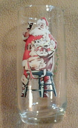 Coca-Cola Haddon Sundblom Santa Glass   - Picture 1 of 5