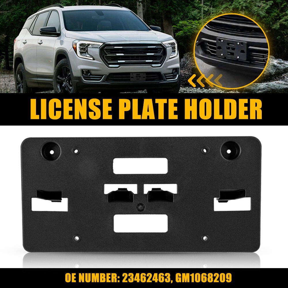 Black Front License Bracket Plate for 2018-2021 GMC Terrain GM1068209 23462463