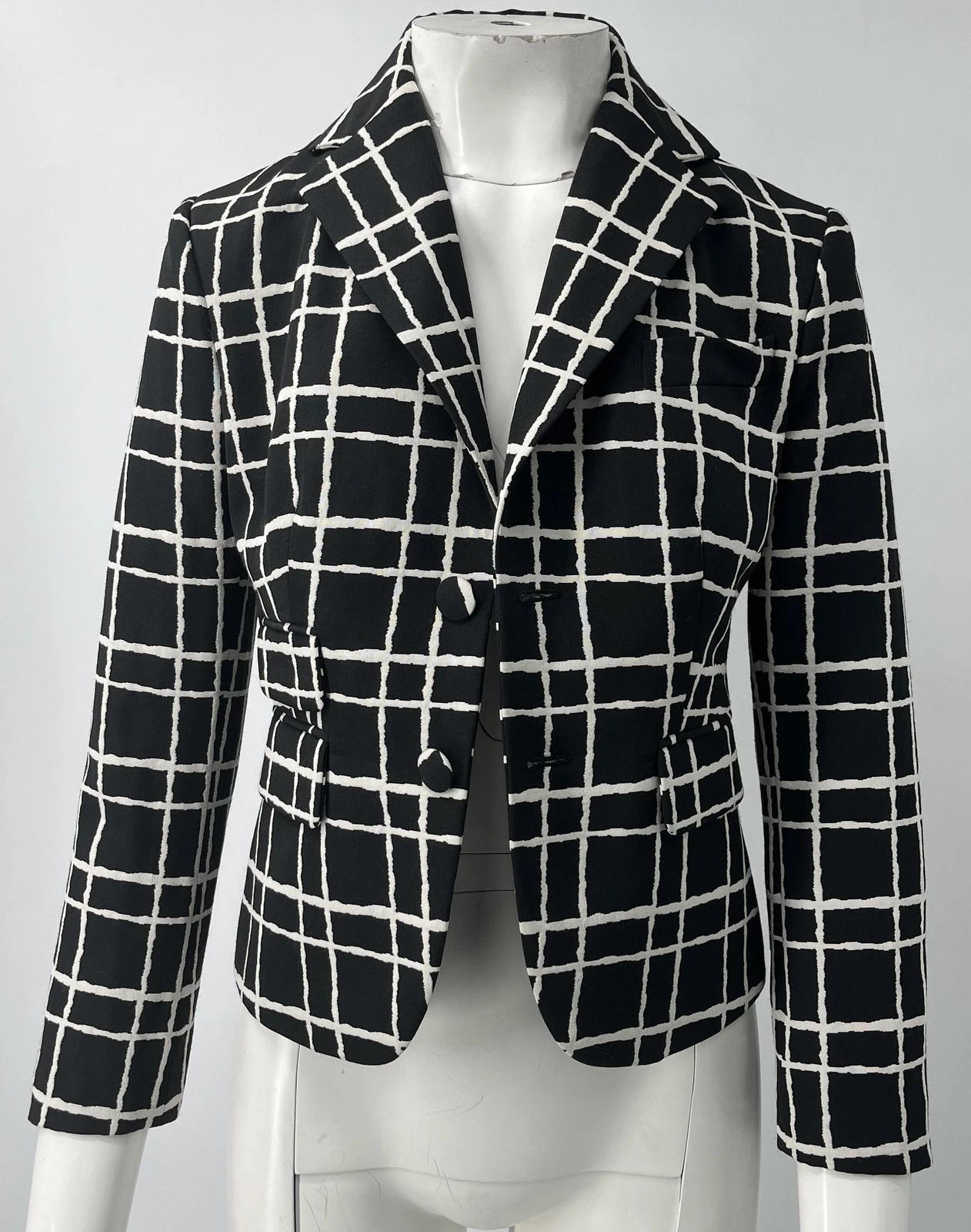 Giacca blazer donna Dsquared2 2014 nero bianco stampato a quadri tg 42 XS