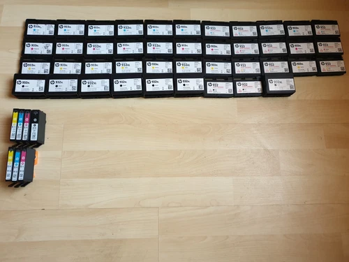 68 x HP Genuine Ink Cartridges Used Empty Original Black Tri Colour Job Lot