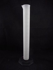 NALGENE Plastic 250mL TC/TD Polypropylene Graduated Cylinder Black Hexagon Base