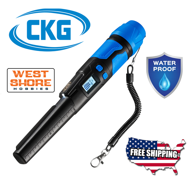 CKG Waterproof Metal Detector Pinpointer with LED Display Tone and Vibrate Alerts  