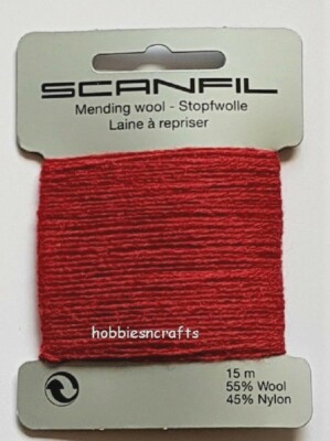 WEIN Scanfil Faden zum Stopfen & Ausbessern - 55% Wolle 45% Nylon 15 Meter