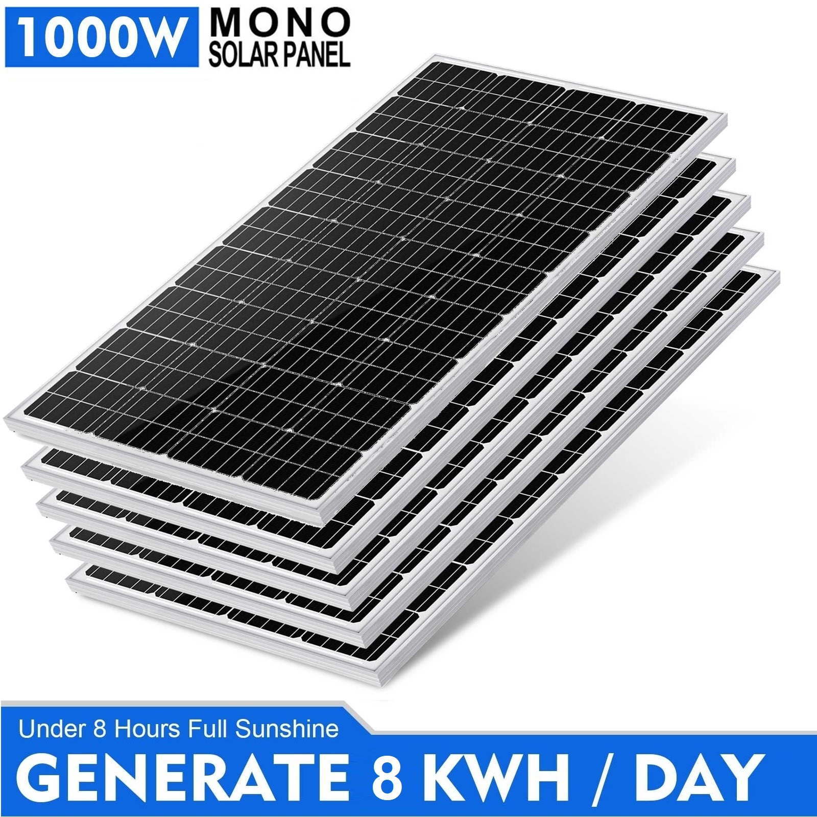 PFCTART 200W Monocrystalline Solar Panel 12V for Battery Cha
