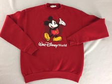 Mickey Mouse Walt Disney World Sweatshirt Red Kids Youth Size XL Pullover
