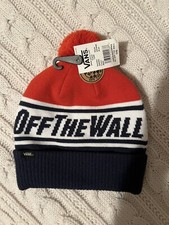 VANS OFF THE WALL BIG KIDS POM POM BEANIE HAT CAP ONE SIZE