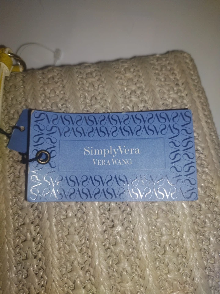 NUEVO Muñequera Simply Vera Wang Mujer’s Cremallera Cuero/Paja Foto 3 de 4