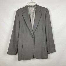 Pendleton Women's Size 16 Grey Single Button Blazer Suit Jacket 100 Wool - READ