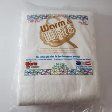 Warm & White Needled Cotton Quilt Batting Twin Size 72"X90" New Warm Company 