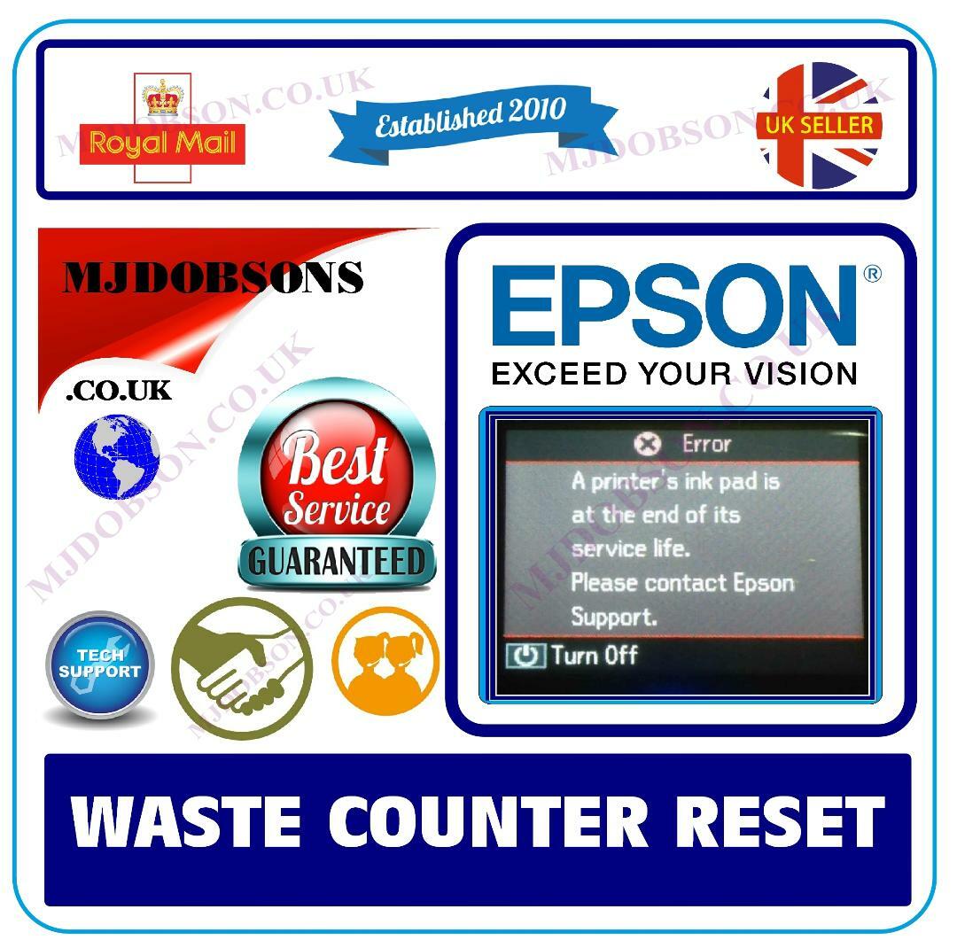 Epson XP510610615710810950 EPSON WASTE INK RESET DVD FREE POSTAGE