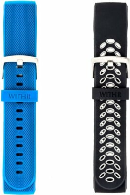 WITHit - Band Kit for Fitbit Charge 3 (2-Pack) - Black/Gray/Blue Excellent