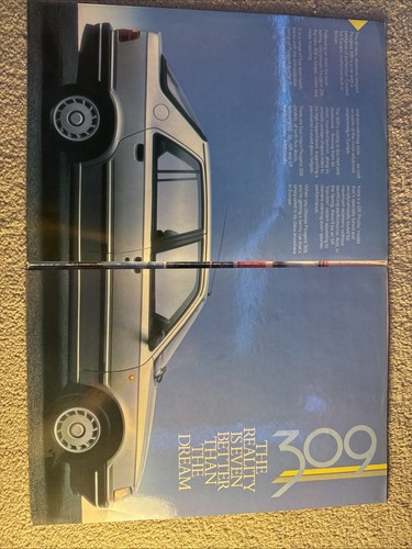 1986 Peugeot 309 Fold Out Brochure publication number C9683/1/125 - Picture 2 of 5