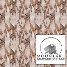  Giraffe 100% Cotton Poplin Fabric by the Half metre and Metre