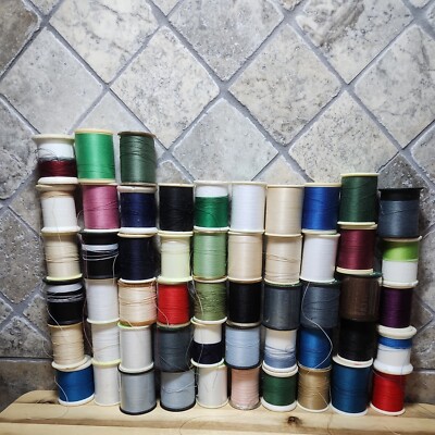 Lot of 54 larger Spools of Vintage Sewing Thread  Variety Colors lot c
