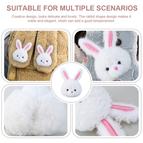4 Pcs Plush Rabbit Brooch Child Toddler Fuzzy Phone Charms Cartoon Accessories - 第 10/12 張圖片