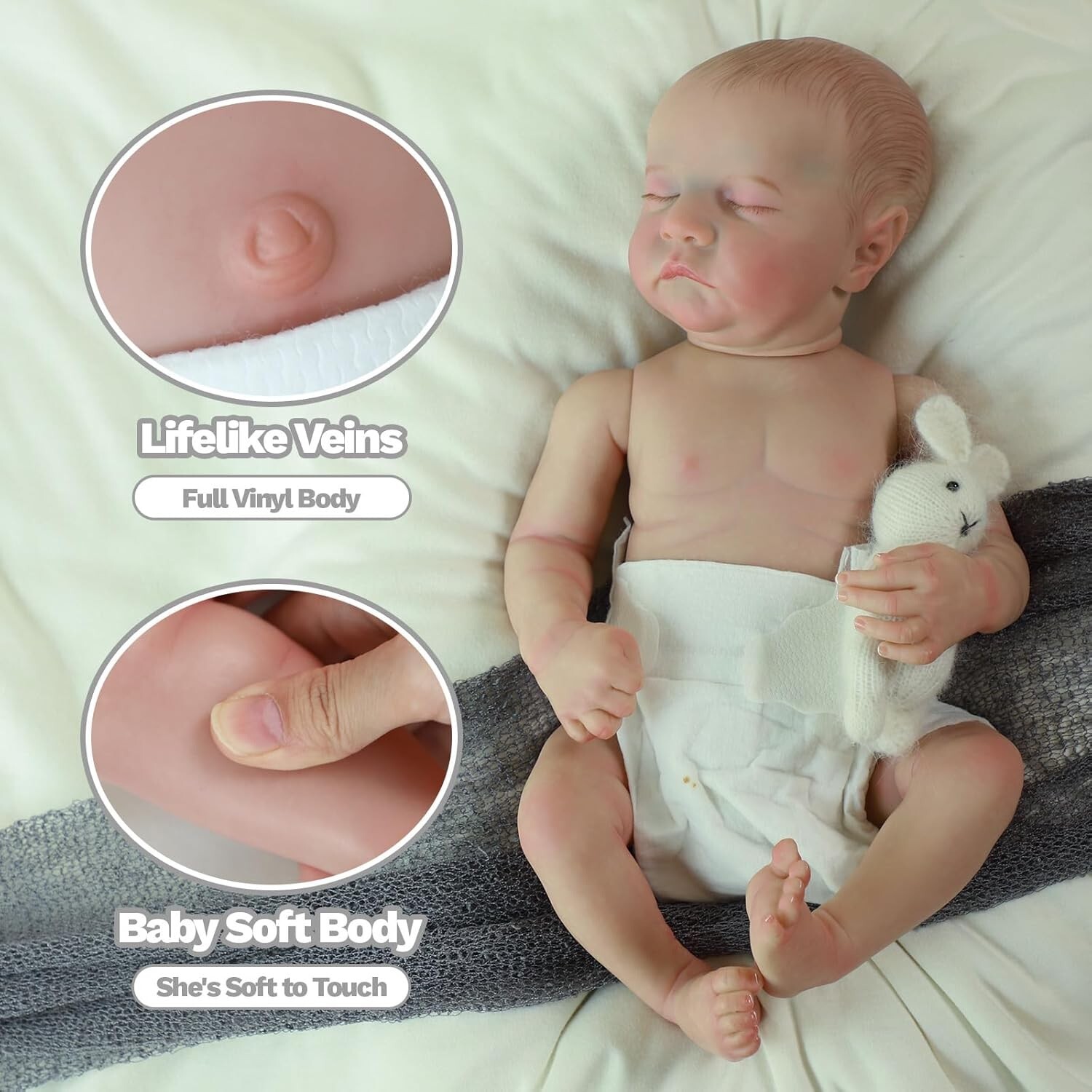 Reborn Baby Dolls Silicone Full Body 20 Inch Waterproof Realistic Newborn Baby