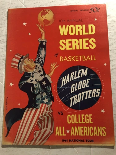 1961 HARLEM GLOBETROTTERS vs COLLEGE ALL Americans MEADOWLARK LEMON Tex HARRISON