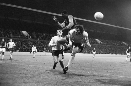 West Ham United 0 v Arsenal 0 West Ham's Clyde Best jumps up for - Old Photo