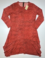 Michael Kors Women's Long Sleeve Printed Dress Grenadine Zip Back Plus Size 1X