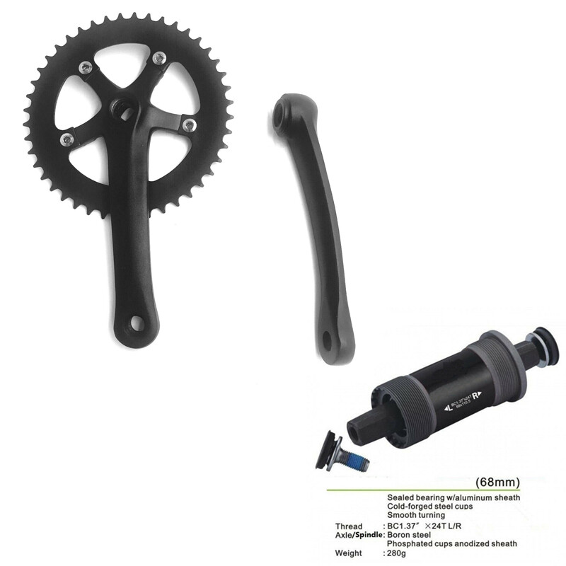 Single Speed Crankset 44T 170mm Crankarms & 68*120mm BB - Mountain Road Bike
