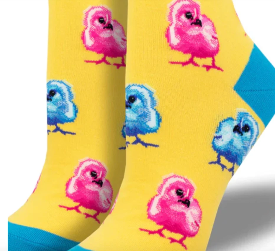 Peep This Easter Calcetines Amarillos Crew Chicks at Play Zapato Talla 4-10.5 Para Mujer NUEVO Foto 2 de 3