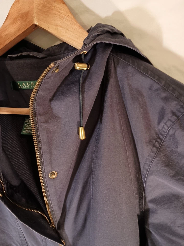 复古 Lauren Ralph Lauren Chore 夹克海军蓝 L 码 — 第 3/4 张图片