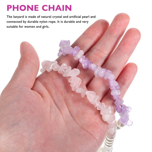 2 Pcs Handy Kette Handyperlenband Schlüsselband Aus Kristallperlen - Afbeelding 10 van 11