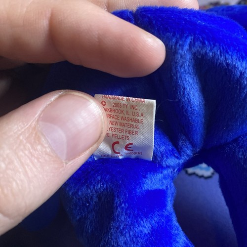 TY Beanie Baby - SAM der Bär (blaue Version) Stofftier Spielzeug - Bild 6 von 6