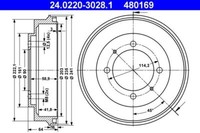 2X ATE 24.0220-3028.1 Bremstrommel FüR Mitsubishi